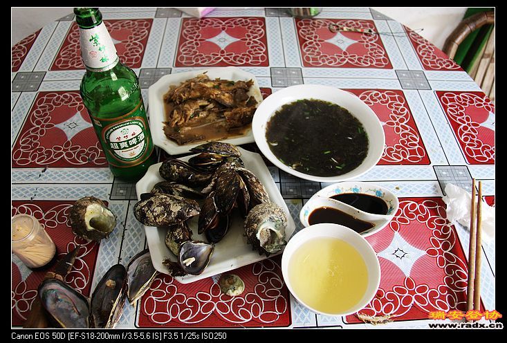 简单的中餐，后马上去拍照。